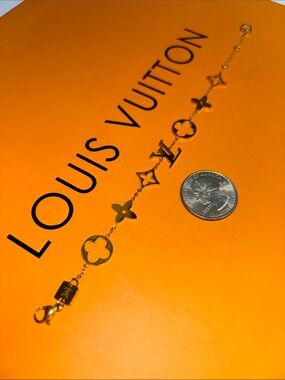 Louis Vuitton Gold Monogram Charm Bracelet